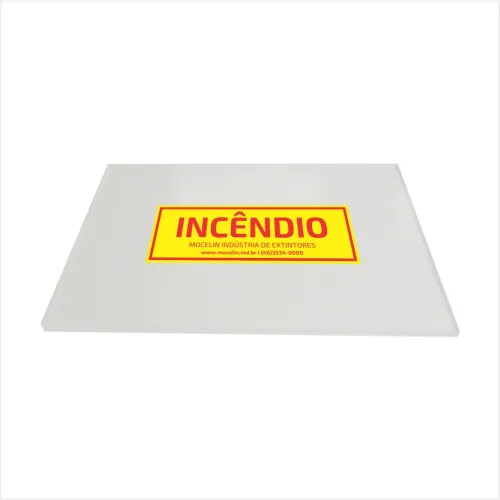 VIDRO ACRILICO 20 X 20 PARA ABRIGOS DE HIDRANTE COM ADESIVO