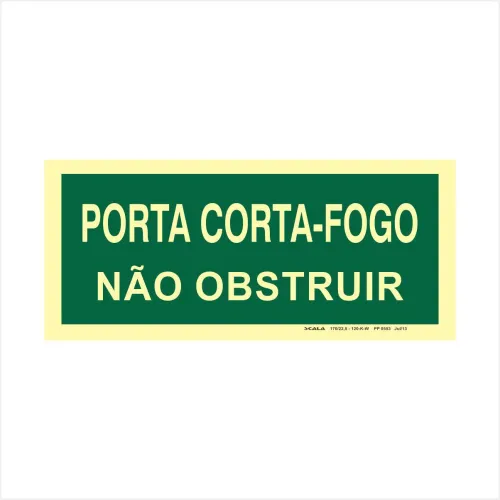 PLACA PORTA CORTA-FOGO NAO OBSTRUIR - PP 0553