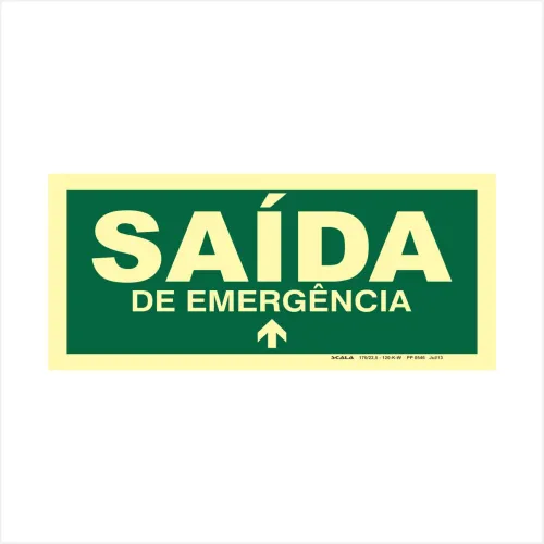 PLACA SAIDA EMERGENCIA SETA P/ CIMA - PP 0546