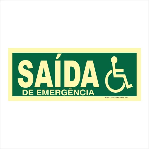PLACA SAIDA EMERGENCIA CADEIRANTE - PP 0570