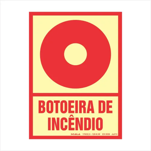 PLACA BOTOEIRA DE INCENDIO - EX 0526